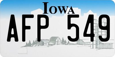 IA license plate AFP549
