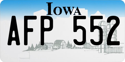IA license plate AFP552