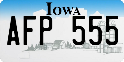 IA license plate AFP555