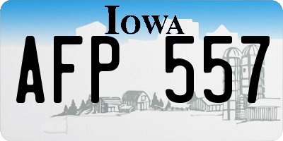 IA license plate AFP557