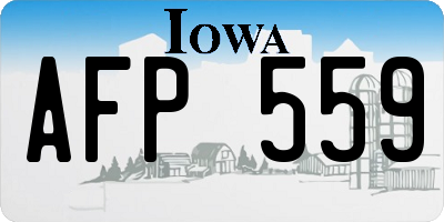 IA license plate AFP559