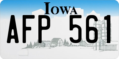 IA license plate AFP561