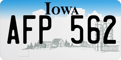 IA license plate AFP562