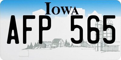 IA license plate AFP565