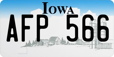 IA license plate AFP566