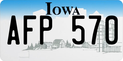 IA license plate AFP570