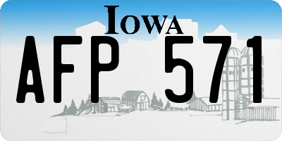 IA license plate AFP571