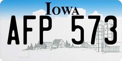 IA license plate AFP573