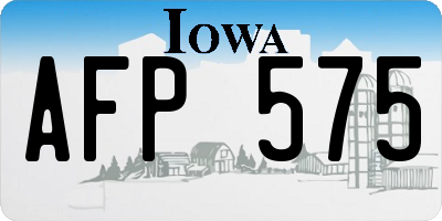 IA license plate AFP575