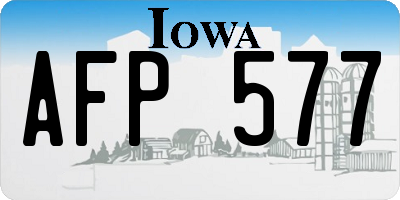 IA license plate AFP577
