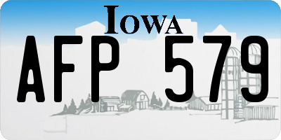IA license plate AFP579