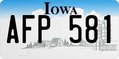 IA license plate AFP581