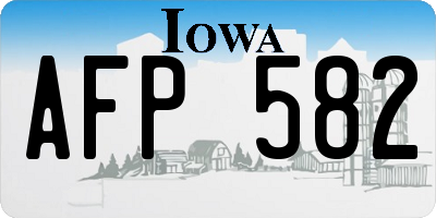 IA license plate AFP582