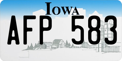 IA license plate AFP583
