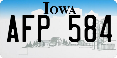 IA license plate AFP584