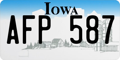 IA license plate AFP587