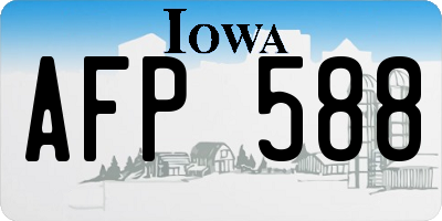 IA license plate AFP588