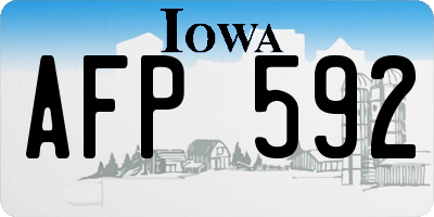 IA license plate AFP592