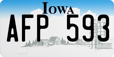 IA license plate AFP593