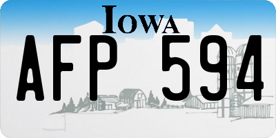 IA license plate AFP594