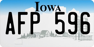 IA license plate AFP596
