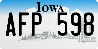 IA license plate AFP598