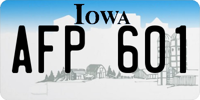 IA license plate AFP601