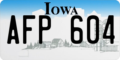 IA license plate AFP604