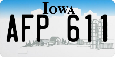 IA license plate AFP611