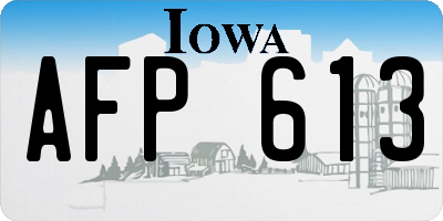 IA license plate AFP613