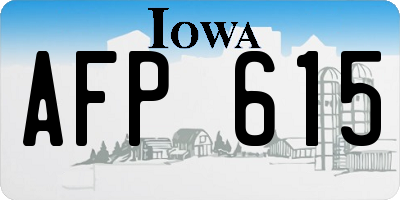 IA license plate AFP615