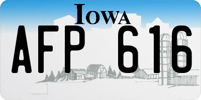 IA license plate AFP616