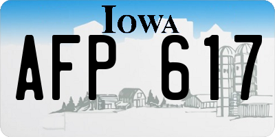 IA license plate AFP617