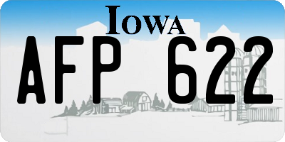 IA license plate AFP622