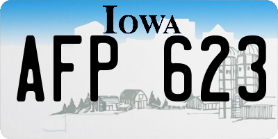 IA license plate AFP623
