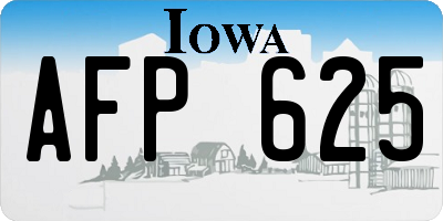 IA license plate AFP625