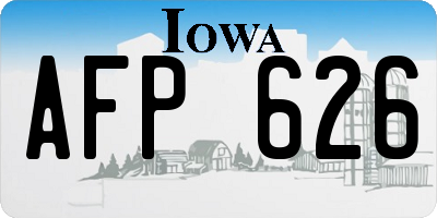 IA license plate AFP626