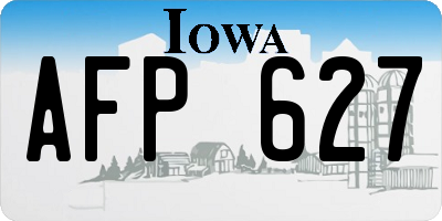 IA license plate AFP627