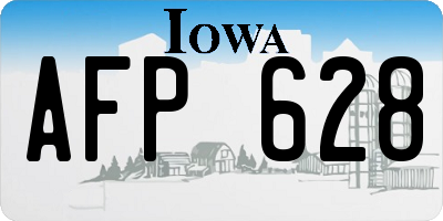 IA license plate AFP628