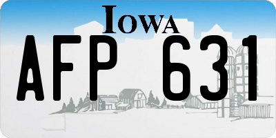 IA license plate AFP631