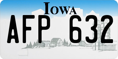 IA license plate AFP632