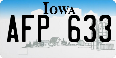 IA license plate AFP633