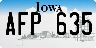 IA license plate AFP635