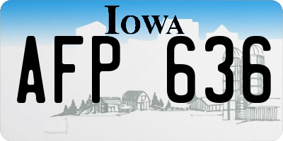 IA license plate AFP636