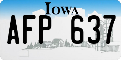 IA license plate AFP637