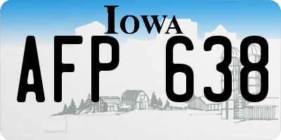 IA license plate AFP638