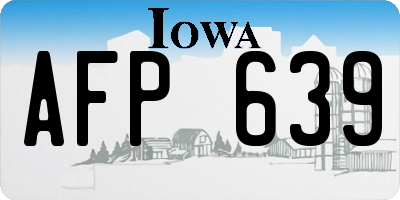 IA license plate AFP639
