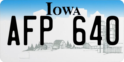 IA license plate AFP640