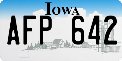 IA license plate AFP642