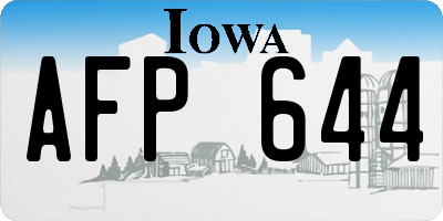IA license plate AFP644